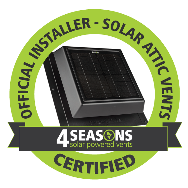 Modern solar attic fan installed on a roof
