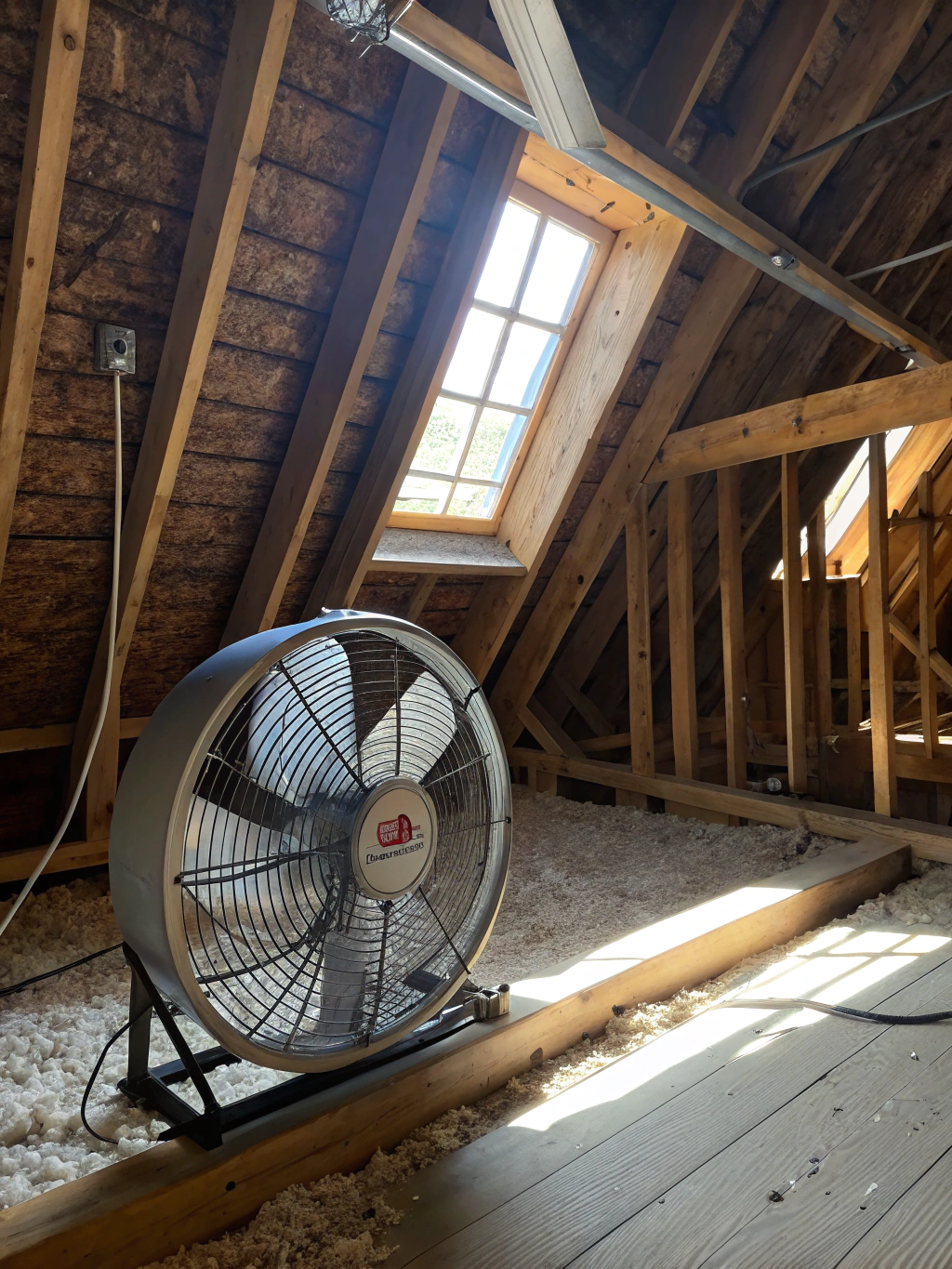 High contrast view of modern attic insulation and ventilation systems
