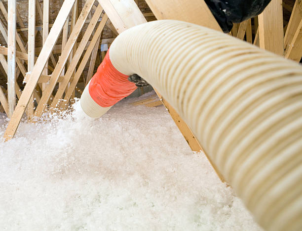 High-quality brand-name fibreglass attic insulation batt installation