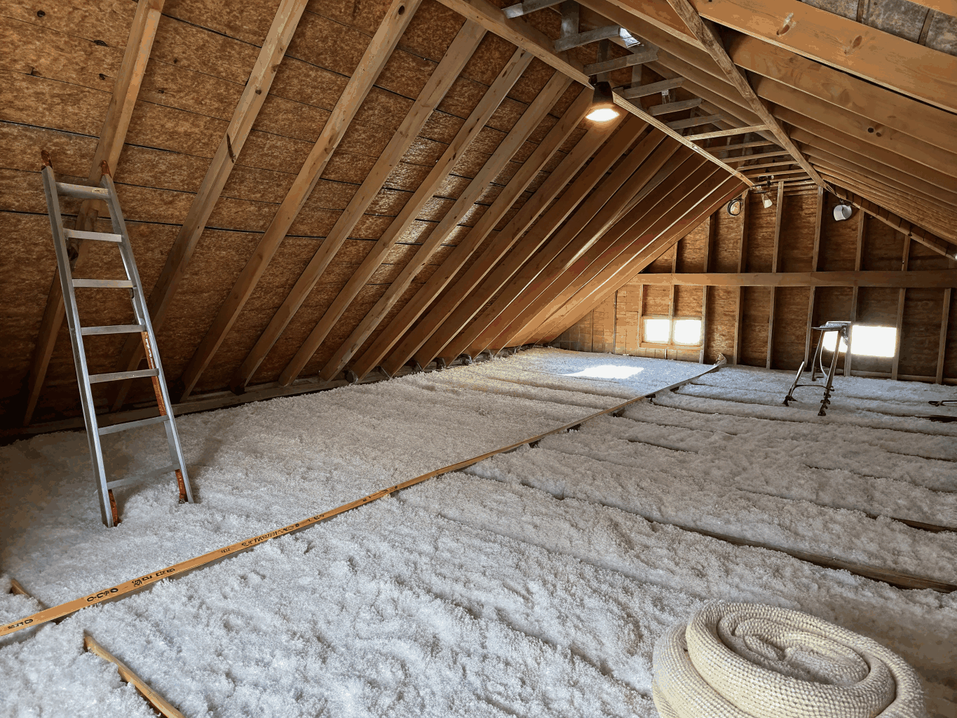 Attic insulation project completed in Burlington home