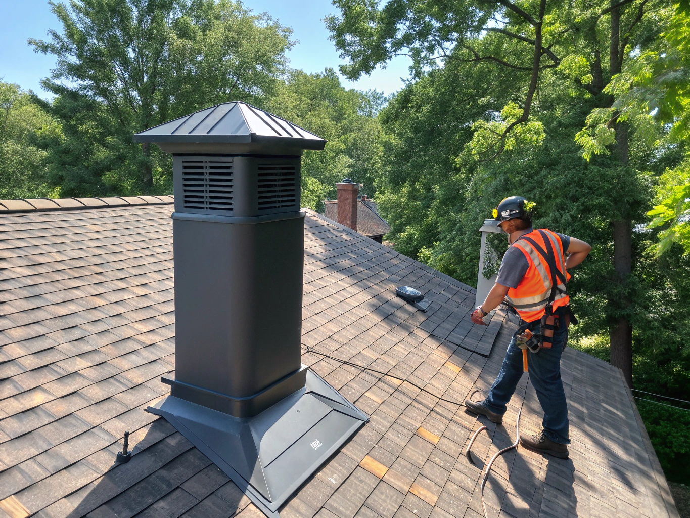 Close-up of ridge vent installation for optimal airflow