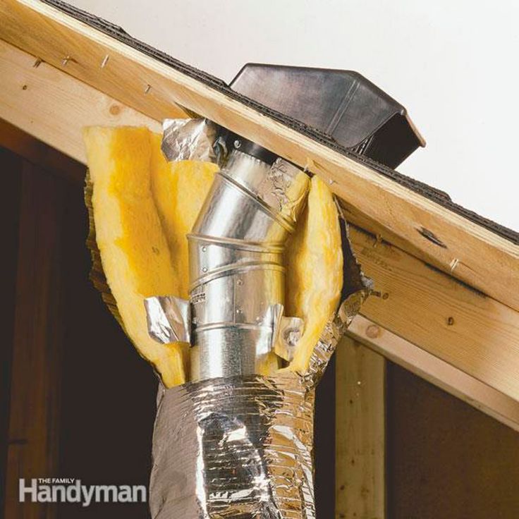Bathroom exhaust ventilation installation with ceiling vent