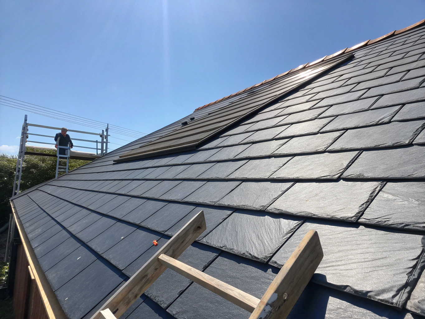 Healthy asphalt roof shingles protected by proper ventilation